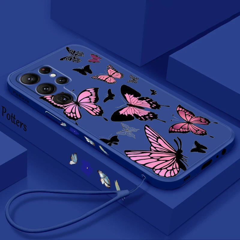 Beautiful Butterfly Art Liquid Rope For Samsung