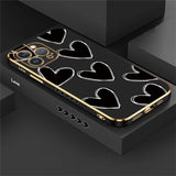 Black Love Heart Case For iPhone