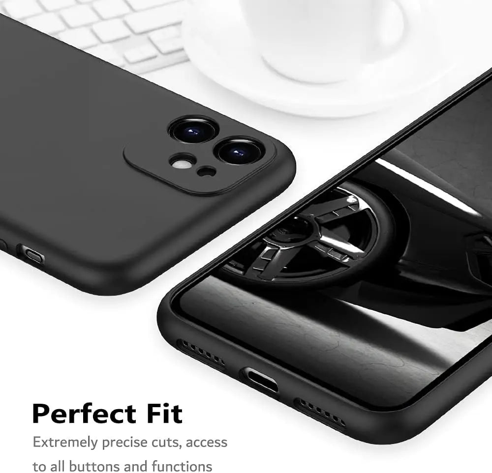 Black Shockproof Silicone TPU Phone Case For iPhone