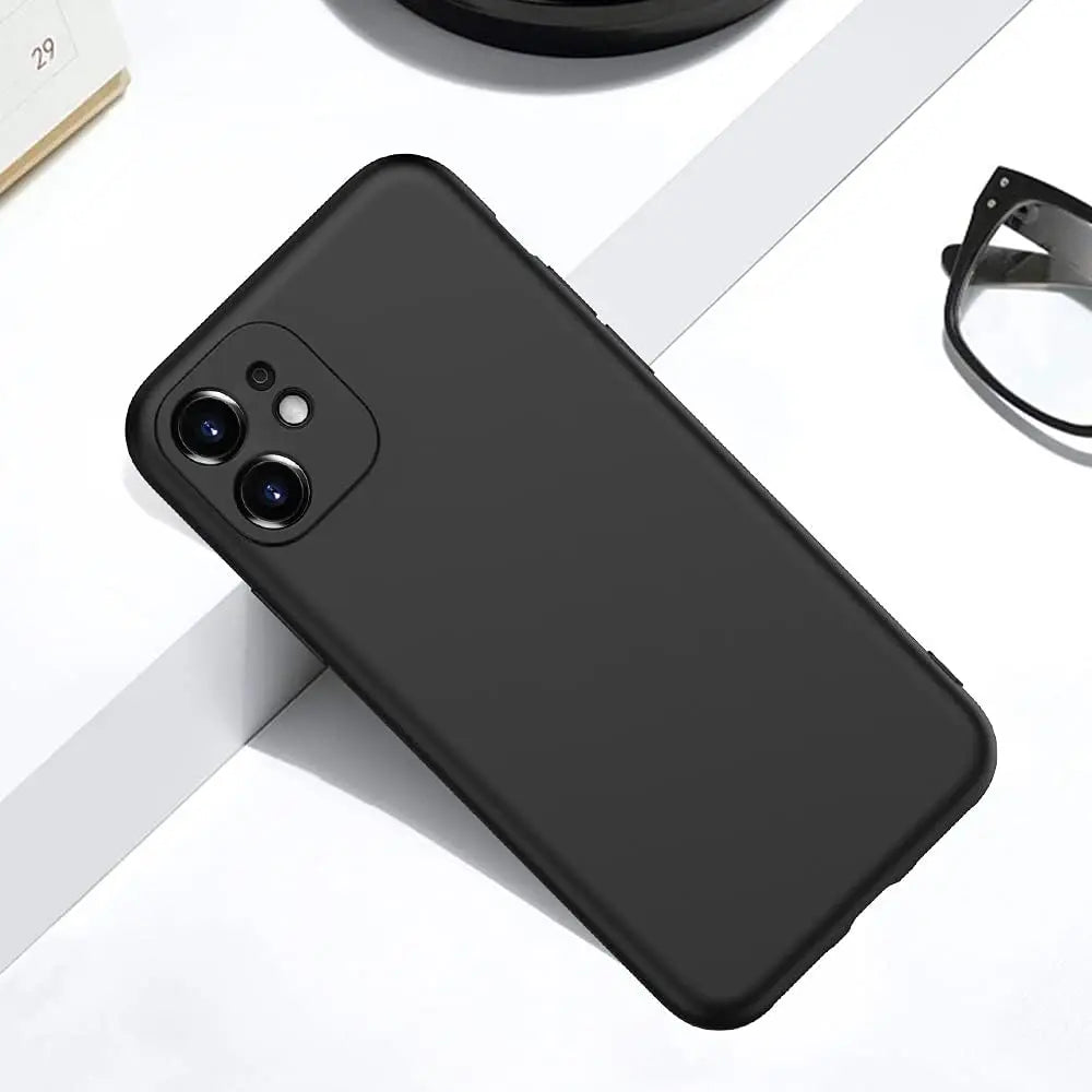 Black Shockproof Silicone TPU Phone Case For iPhone