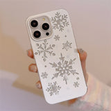 Bling Bling Glitter Winter Snowflakes Christmas Style Phone Cover Case For iPhone