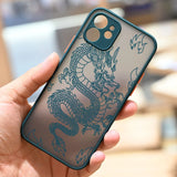 Custodia per telefono antiurto opaca Dragon per iPhone