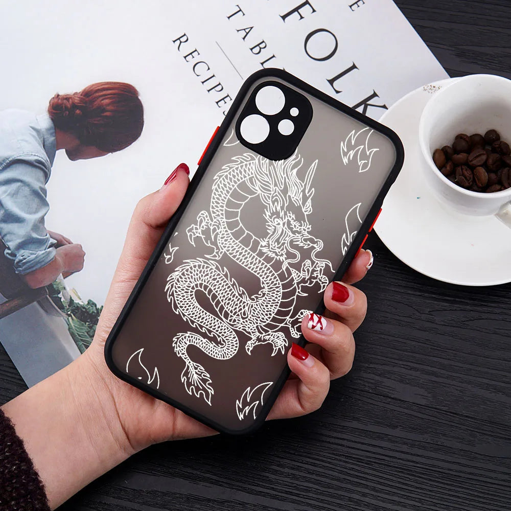 Dragon Matte Shockproof Phone Case for IPhone