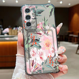 Card Slot Orchid Flower Case For Samsung