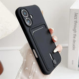 Card Wallet Holder Soft Silicone Phone Case for iPhone