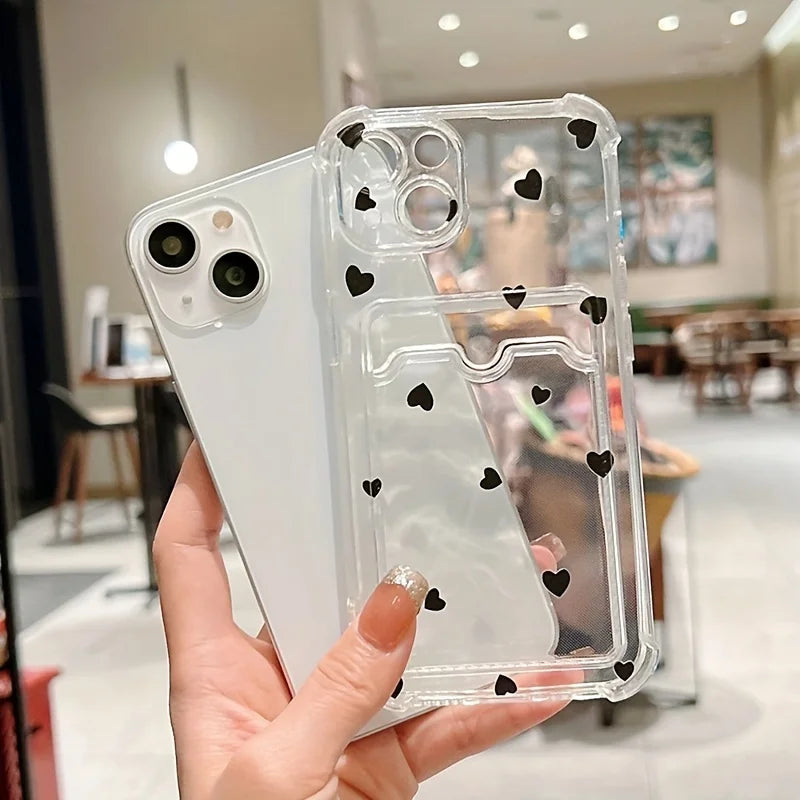 Love Heart Clear Phone Cover For iPhone