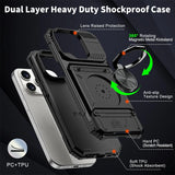 Magnetic Rotated Ring Kickstand Heavy Duty Drop Protection Wallet Case For iPhone