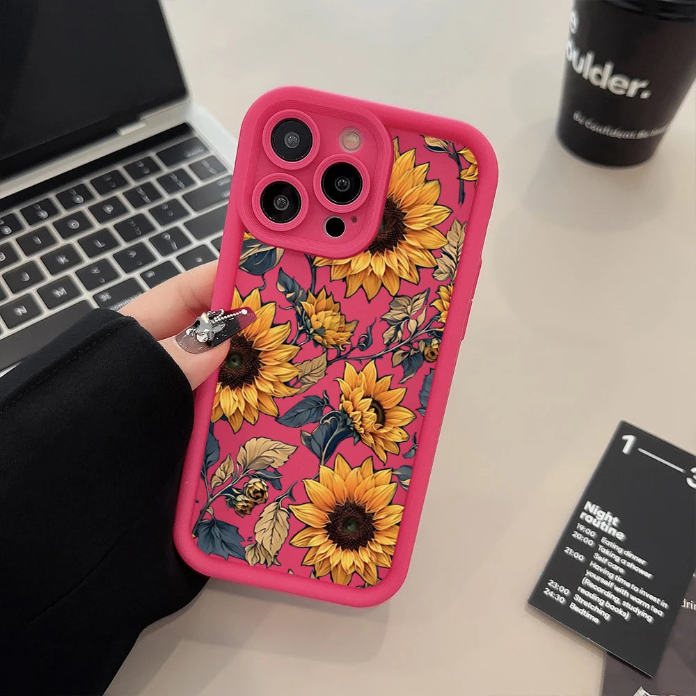 Flower Printed Phone Case For iPhone