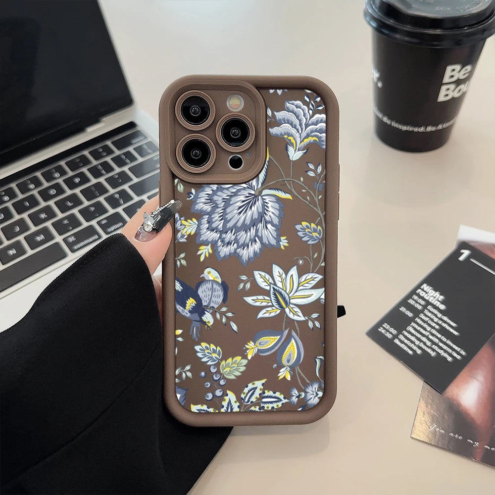 Flower Printed Phone Case For iPhone