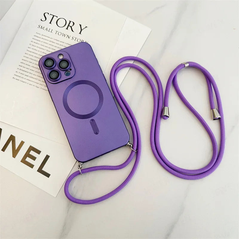 Crossbody Lanyard Magnetic Case For iPhone