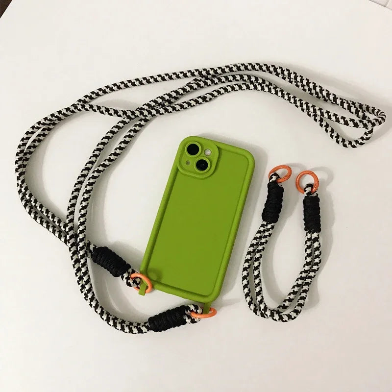 Crossbody Necklace Strap Lanyard Fall protection Phone Case For iPhone