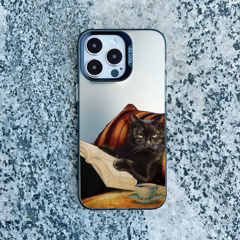 Cute Cat Goblet Drink Couple Phone Case For iPhone