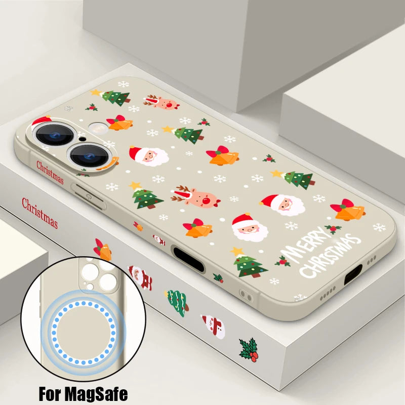 Cute Christmas Pattern Magnetic Phone Case For iPhone