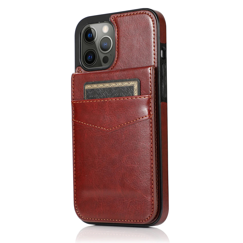 Flip Leather Magnetic Card Holder Wallet Case for IPhone