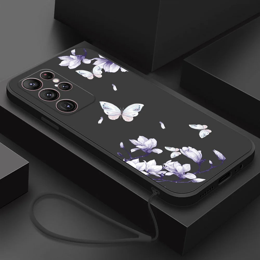 Flower Butterfly Phone Case For Samsung