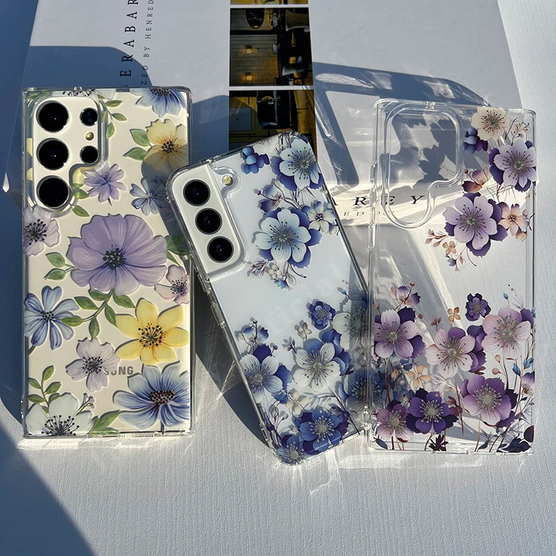 Flowers Plating IMD Hard Case For Samsung