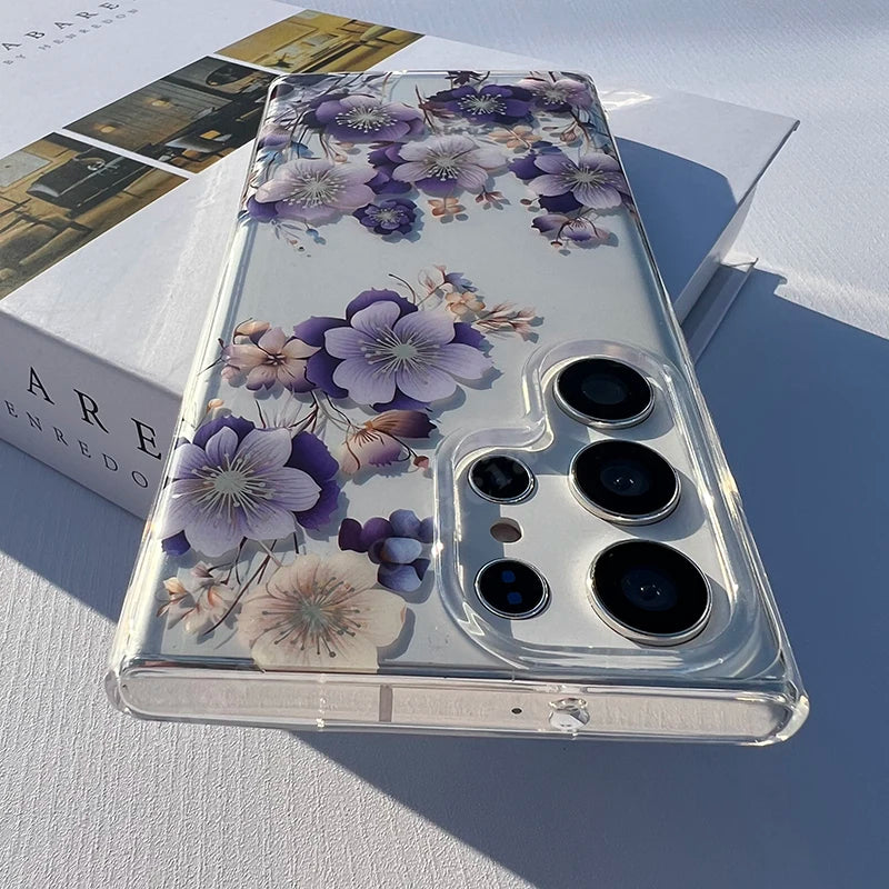 Flowers Plating IMD Hard Case For Samsung