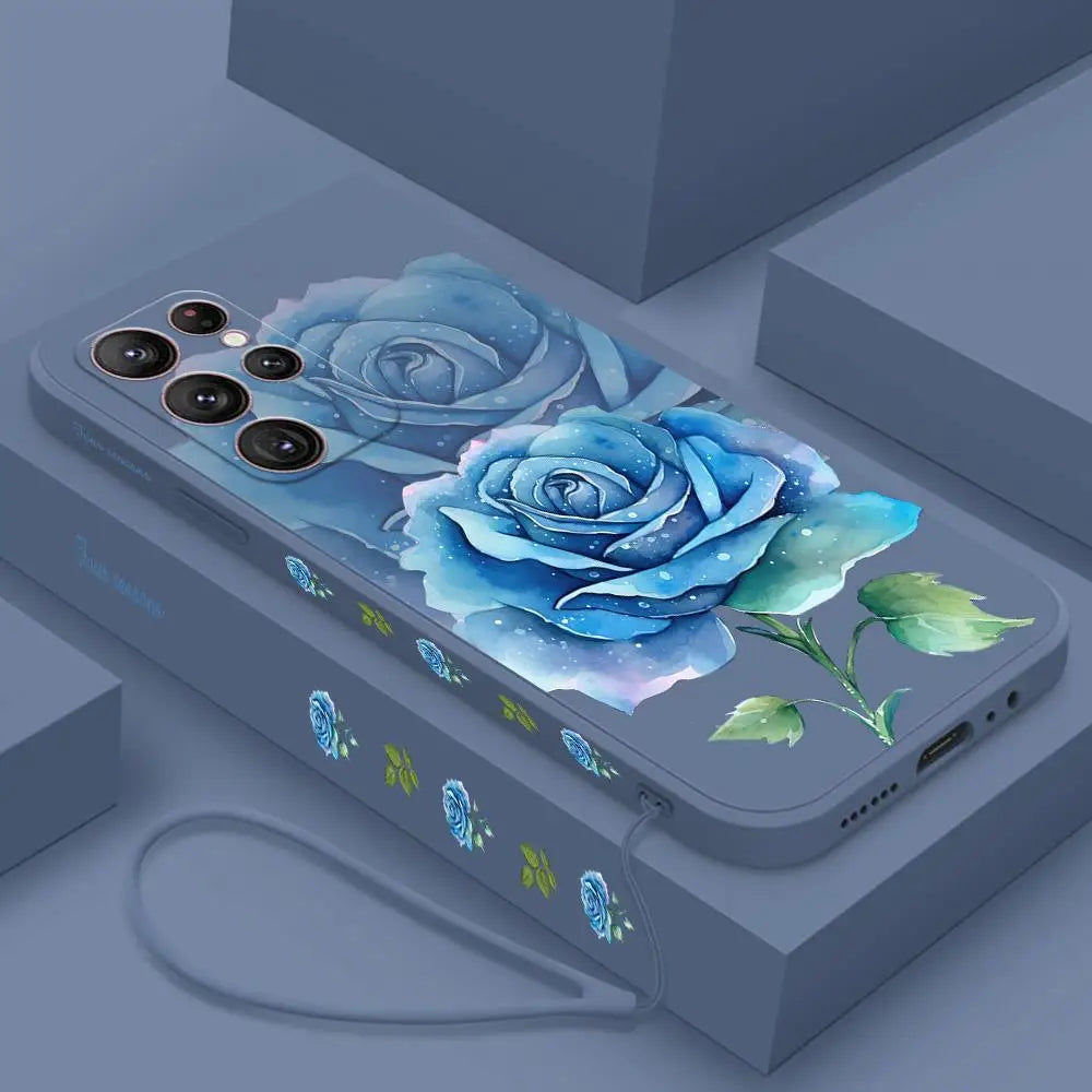 Custodia in silicone con fiori per Samsung