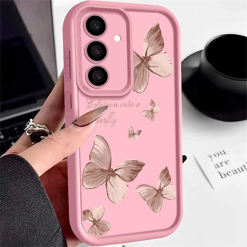 Gold Butterfly Soft TPU Case For Samsung