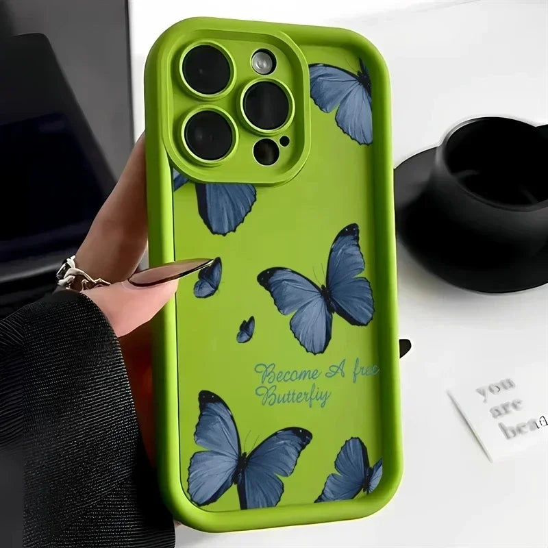 Retro Butterfly Silicone Phone Case For iPhone