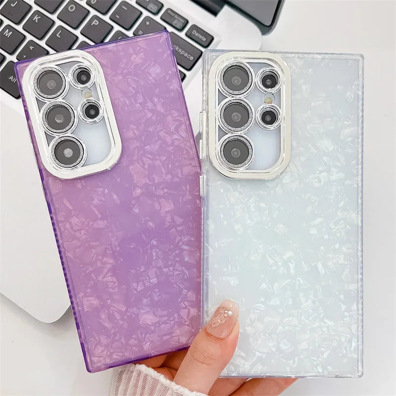 Hard PC Glitter Laser Ripple Marble Case For Samsung