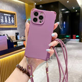 Liquid Silicone Necklace Lanyard Cord Strap Phone Case For IPhone