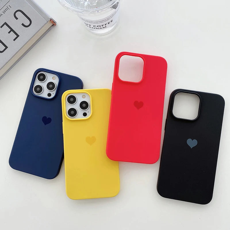 Lovely Love Candy Color Silicone Soft Case For iPhone