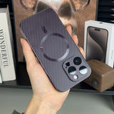 Luxury Carbon Fiber Texture Plating Case for iPhone