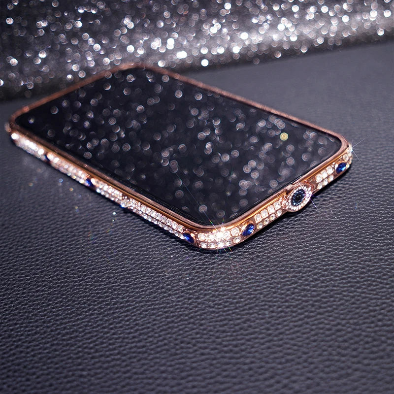 Elegant Diamond Metal Bumper Case For iPhone