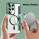 Flip Magnetic Leather Wireless Case For Samsung