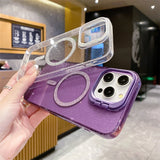 Luxury Glitter Clear Camera Holder Case For iPhone