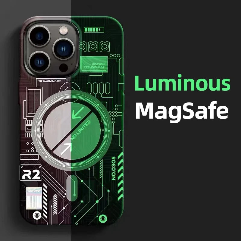 Luminous Magnetic Magsafe Wireless Charging Phone Case For iPhone