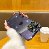 Luxury Transparent Bling Glitter Plating Phone Case For IPhone