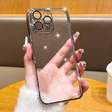 Luxury Transparent Bling Glitter Plating Phone Case For IPhone