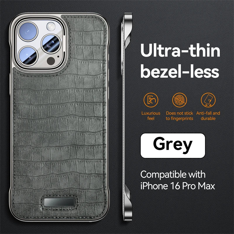 Ultra-Thin Frameless Leather Phone Case For iPhone