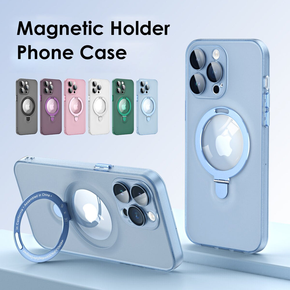 Custodia con staffa magnetica per supporto ad anello per iPhone 