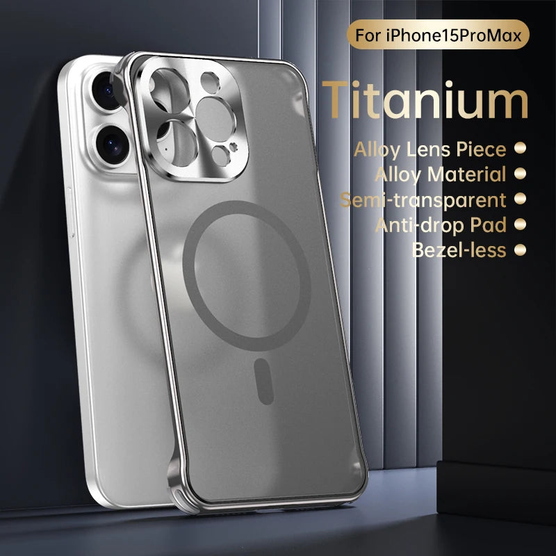 Magnetic Metal Rimless Phone Case For iPhone