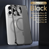 Magnetic Metal Rimless Phone Case For iPhone