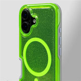 Magnetic Neon Color Glitter Clear Shockproof Case For iPhone