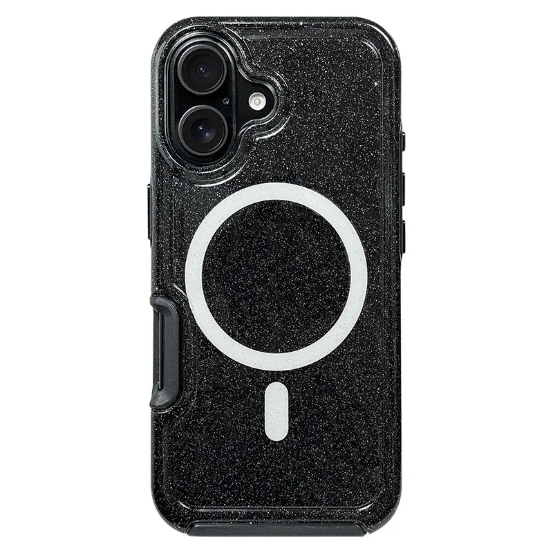 Magnetic Neon Color Glitter Clear Shockproof Case For iPhone
