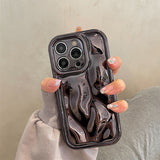 Custodia con placcatura in meteorite laser lucido 3D per iPhone 