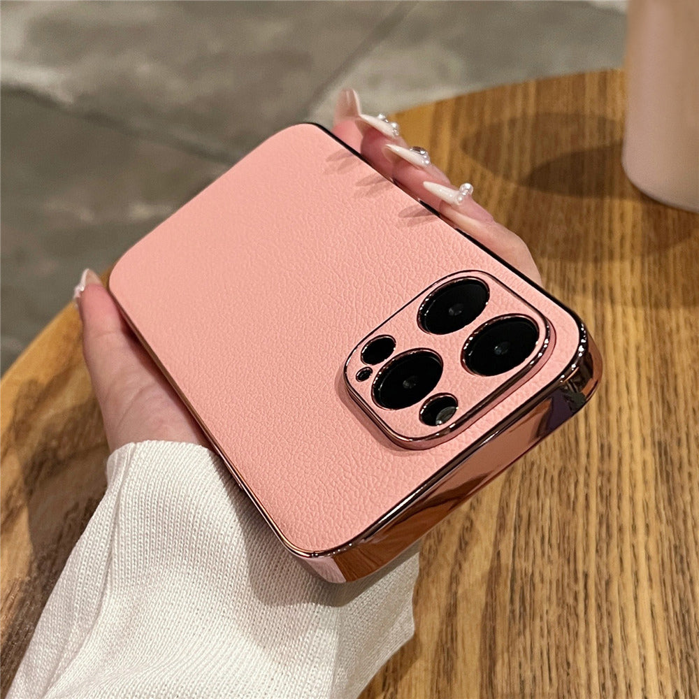 Luxury Lambskin Leather Plating Phone Case For IPhone