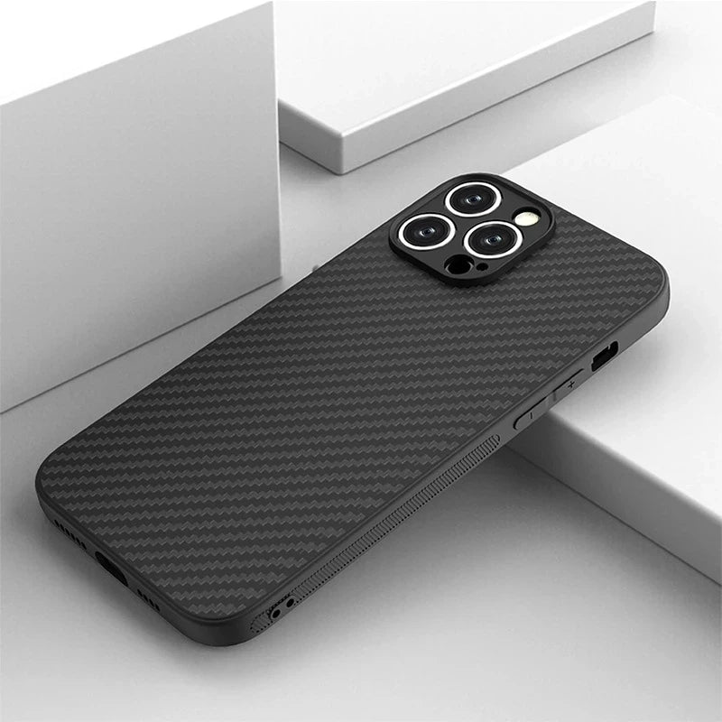 Ultra-thin Soft TPU Carbon Fiber Protect Back Cover Case For iPhone