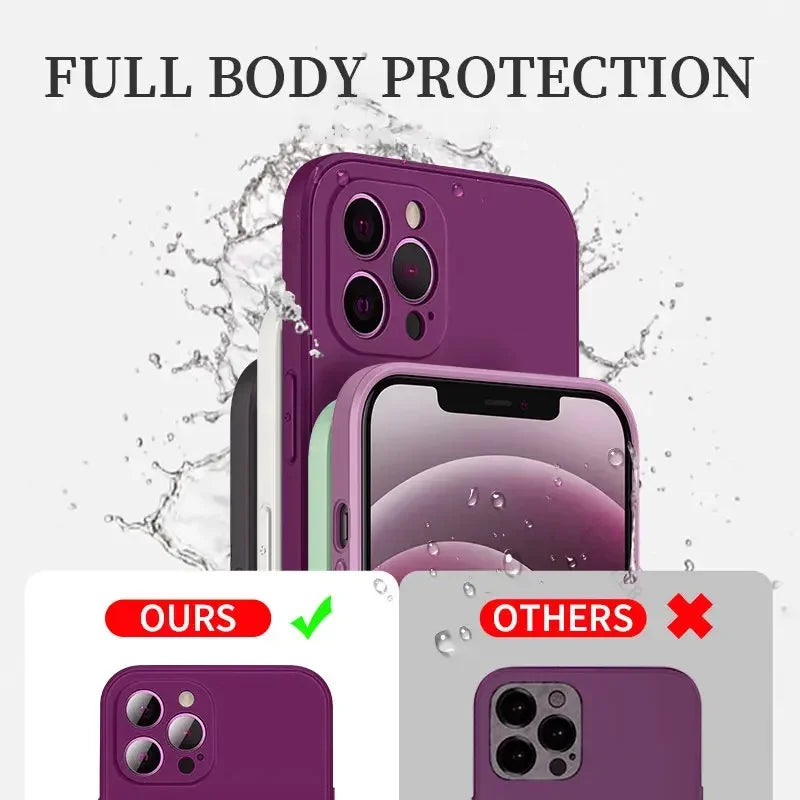 Silicone Solid Color Fall and Collision Protection Cover Case For IPhone