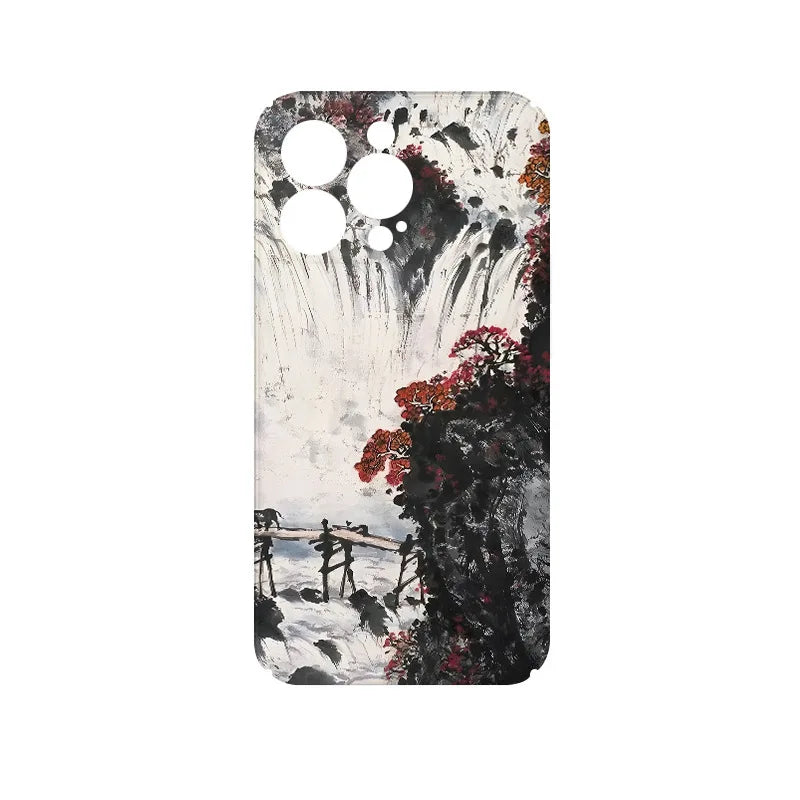 Custodie per cellulari con fiori di pittura a inchiostro di nuovo stile per IPhone