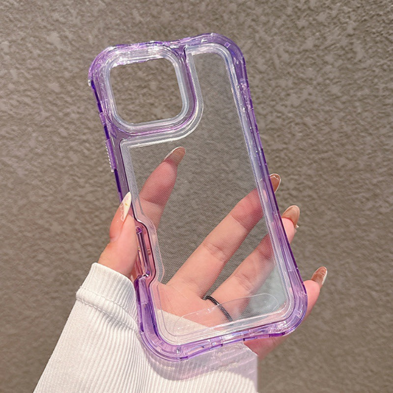 Transparent 3-in-1 Phone Case For iPhone