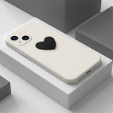 Contrast Color Heart Straight Edge Phone Case For iPhone