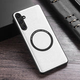 Plain Leather Magnetic Phone Case For Samsung