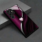 Tempered Glass Heart-shaped Phone Case For Samsung