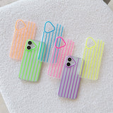 Luminous Vertical Stripe Transparent Jelly Soft Phone Case For iPhone